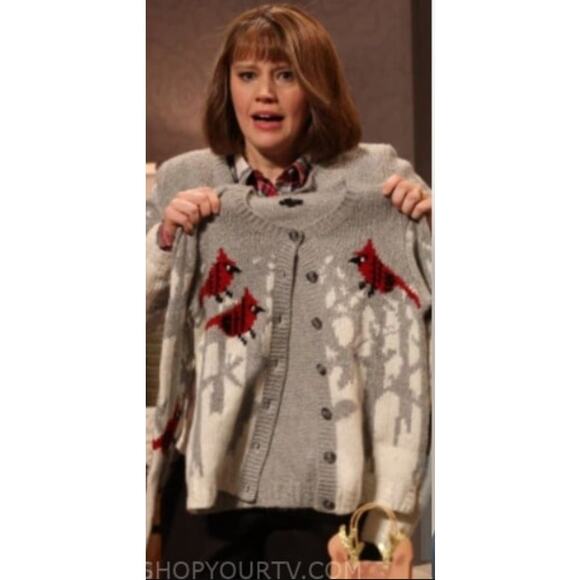 Talbots Snow Cardinals Wool Blend Crewneck Sweater Size L - Picture 5 of 5